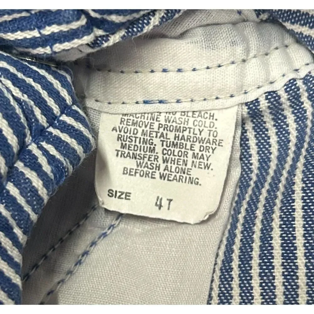 Vintage USA OshKosh B'gosh Overalls Vestbak 4T Bibs Pinstripe Railroad usa made